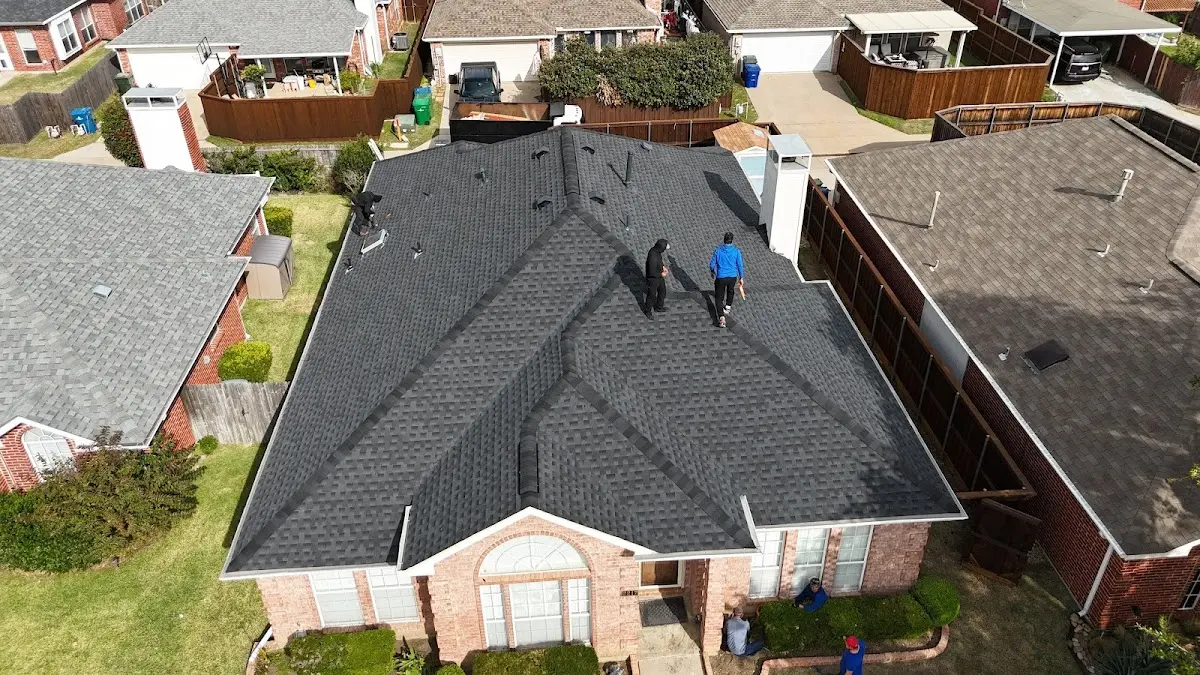 Slate & Tile Roof Repair work in progress on a Idaho Falls property